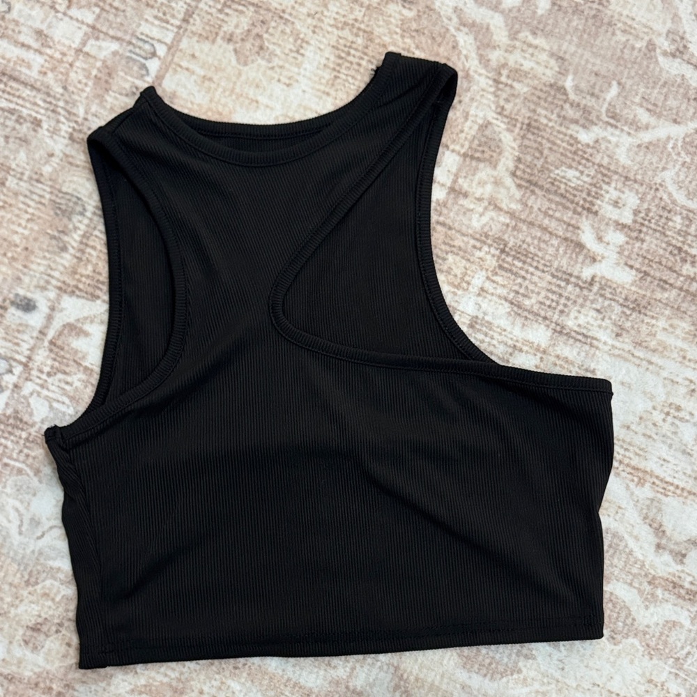 SHEIN Black Ribbed Tank Top
